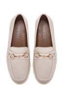 Kadın Krem Deri Comfort Loafer | Derimod