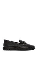 Kadın Siyah Toka Detaylı Deri Comfort Loafer | Derimod