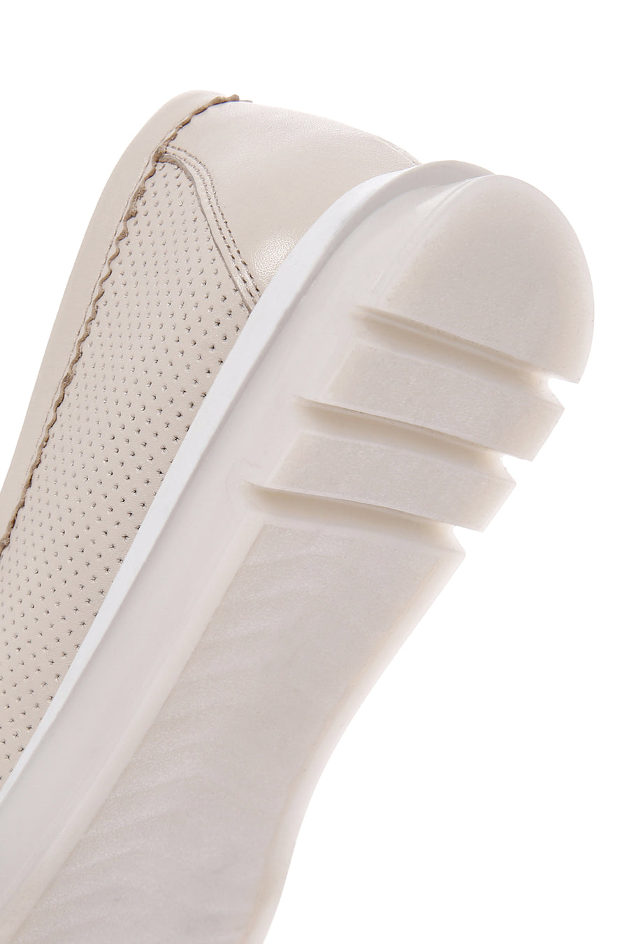 Kadın Krem Toka Detaylı Deri Comfort Loafer
