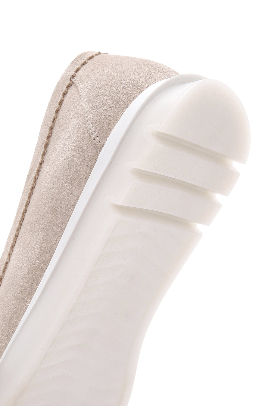 Kadın Bej Süet Deri Comfort Loafer