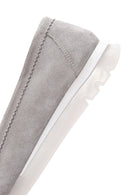 Women's Gray Suede Leather Comfort Loafer | Derimod
