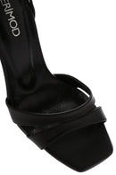 Women's Black Ankle Strap Thin Heeled Leather Sandals | Derimod