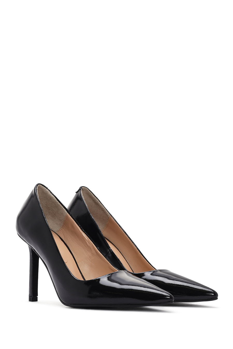 Women's Black Thin Heel Patent Leather Stiletto