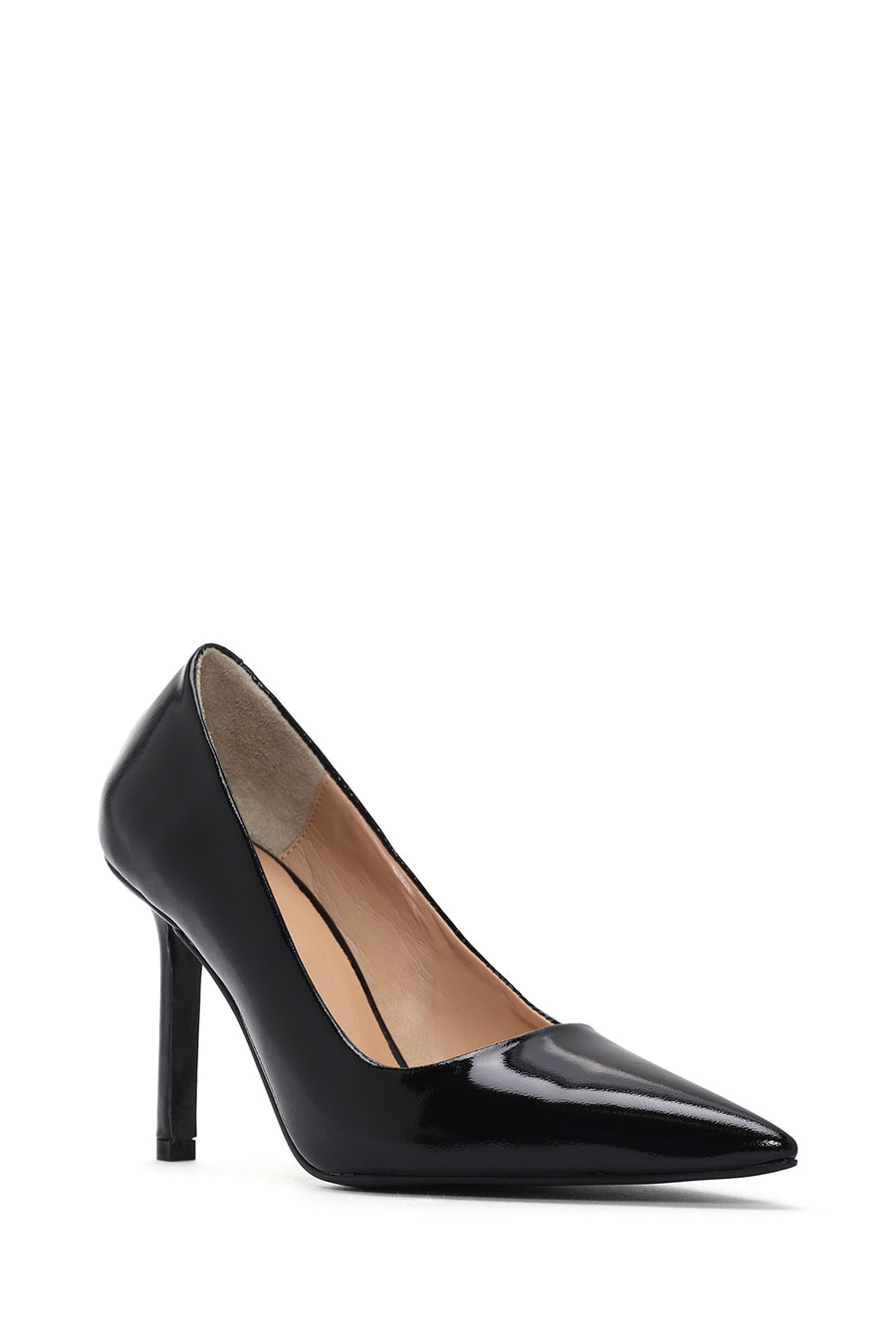Women's Black Thin Heel Patent Leather Stiletto