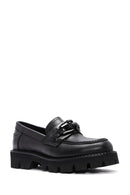 Kadın Siyah Deri Maskülen Loafer | Derimod