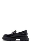 Kadın Siyah Rugan Deri Maskülen Loafer | Derimod