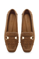 Kadın Taba Püsküllü Süet Deri Maskülen Loafer | Derimod