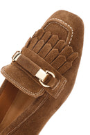 Kadın Taba Püsküllü Süet Deri Maskülen Loafer | Derimod