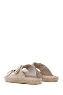 
Women's Grey Double Buckle Suede Leather Espadrille
 | Derimod
