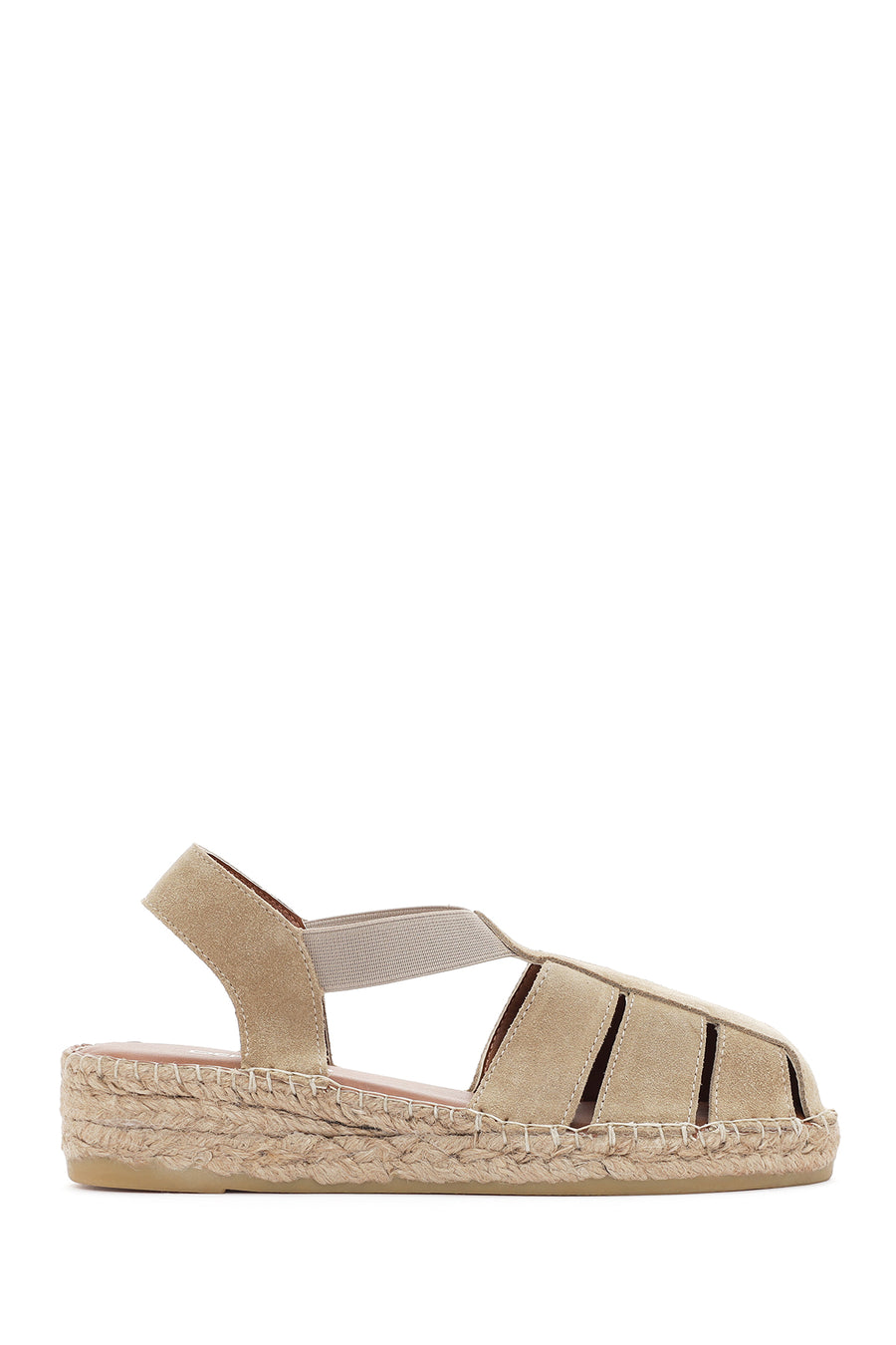 Women's Beige Suede Leather Espadrille 24SFD206410 | Derimod