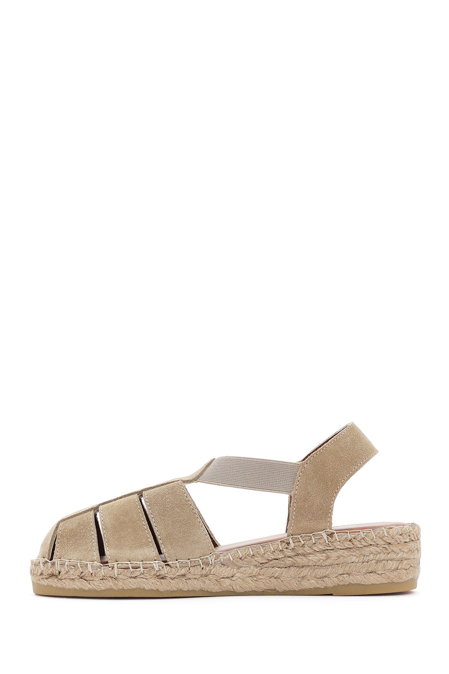 Women's Beige Suede Leather Espadrille