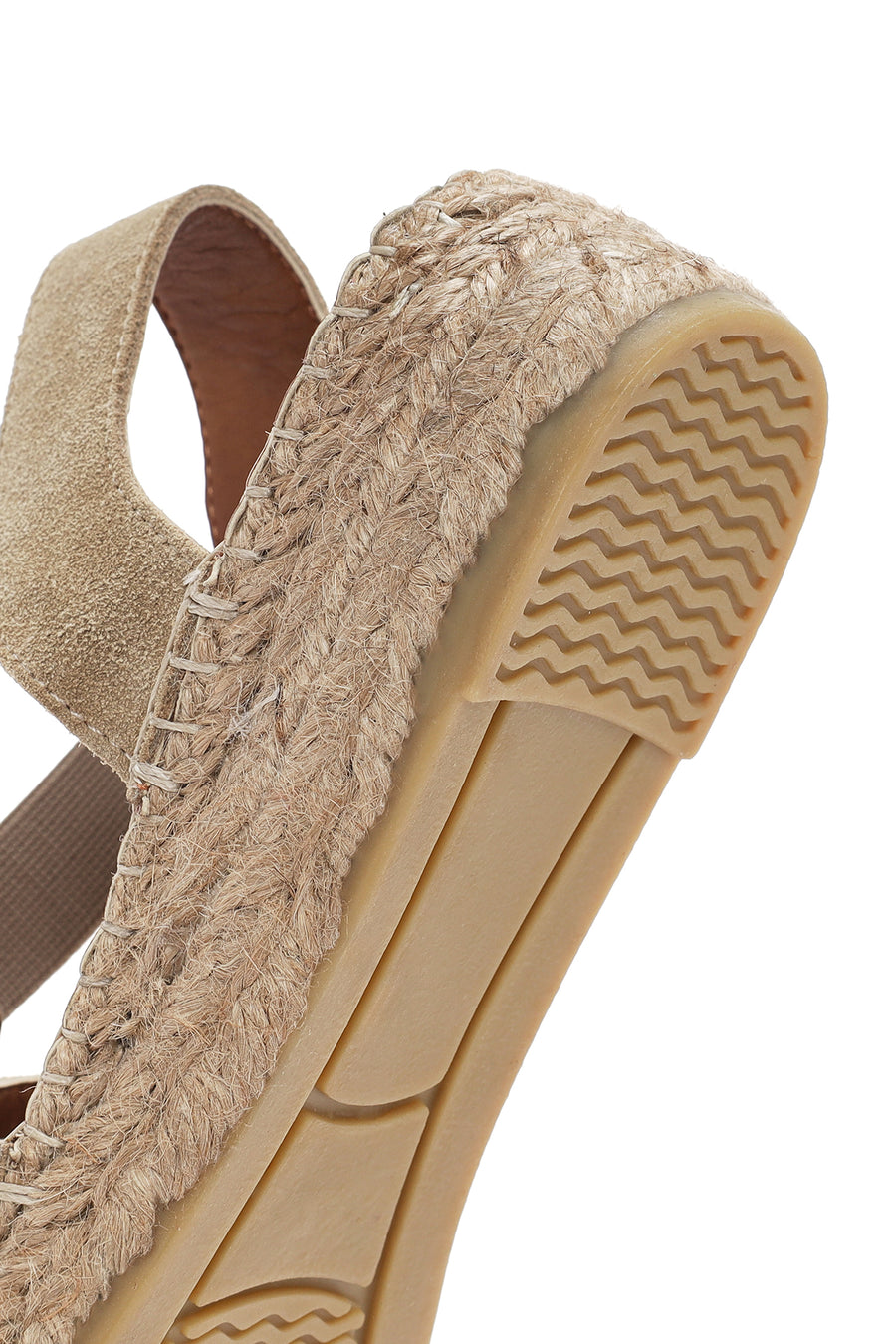 Women's Beige Suede Leather Espadrille
