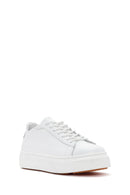 Kadın Beyaz Bağcıklı Deri Sneaker | Derimod