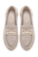 Kadın Gri Süet Deri Casual Loafer | Derimod