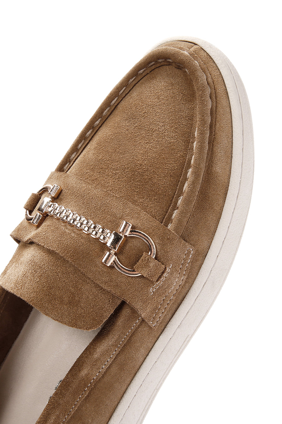 Kadın Kahverengi Süet Deri Casual Loafer