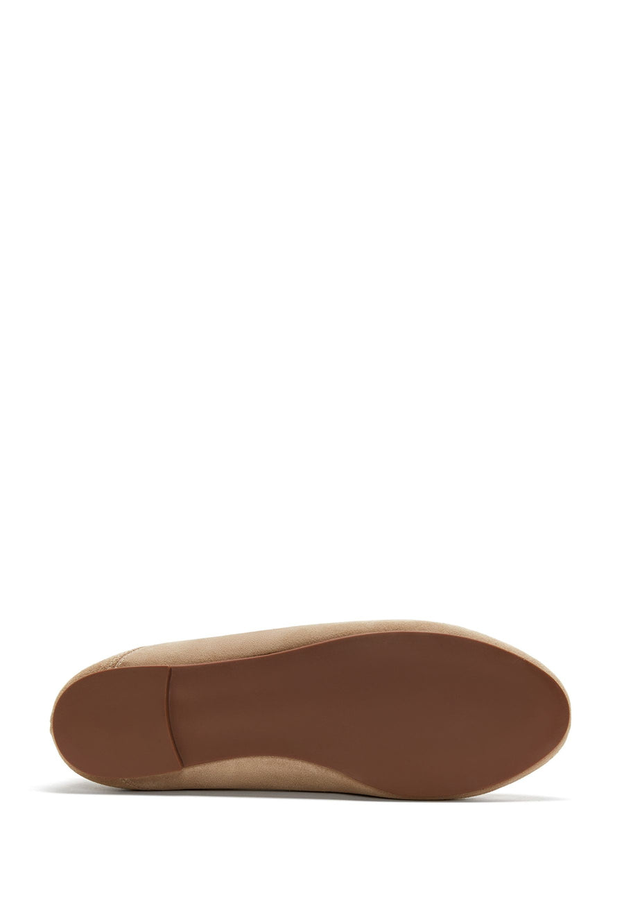 Women's Beige Suede Leather Masculine Loafer
