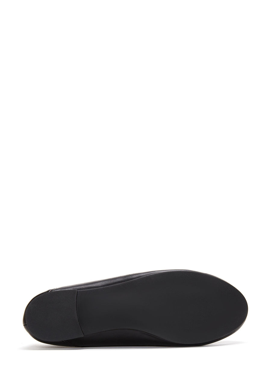Women's Black Leather Masculine Loafer