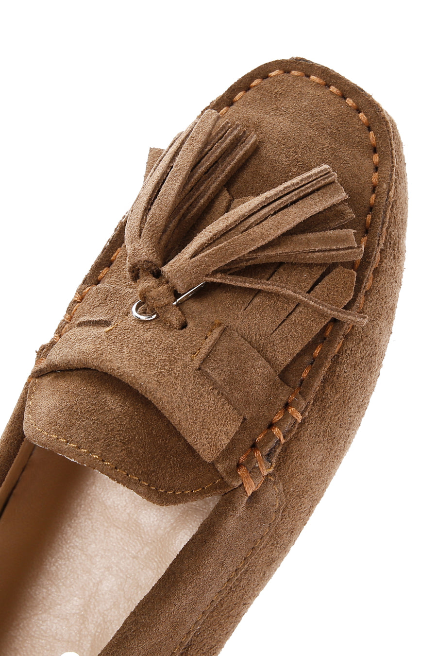 Women's Mink Tassel Detailed Suede Leather Loafer