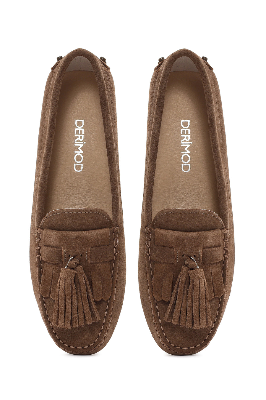 Women's Mink Tassel Detailed Suede Leather Loafer