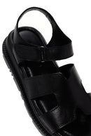 Women's Black Leather Sandals | Derimod