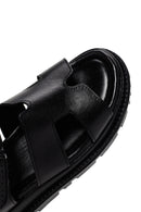 Women's Black Leather Sandals | Derimod