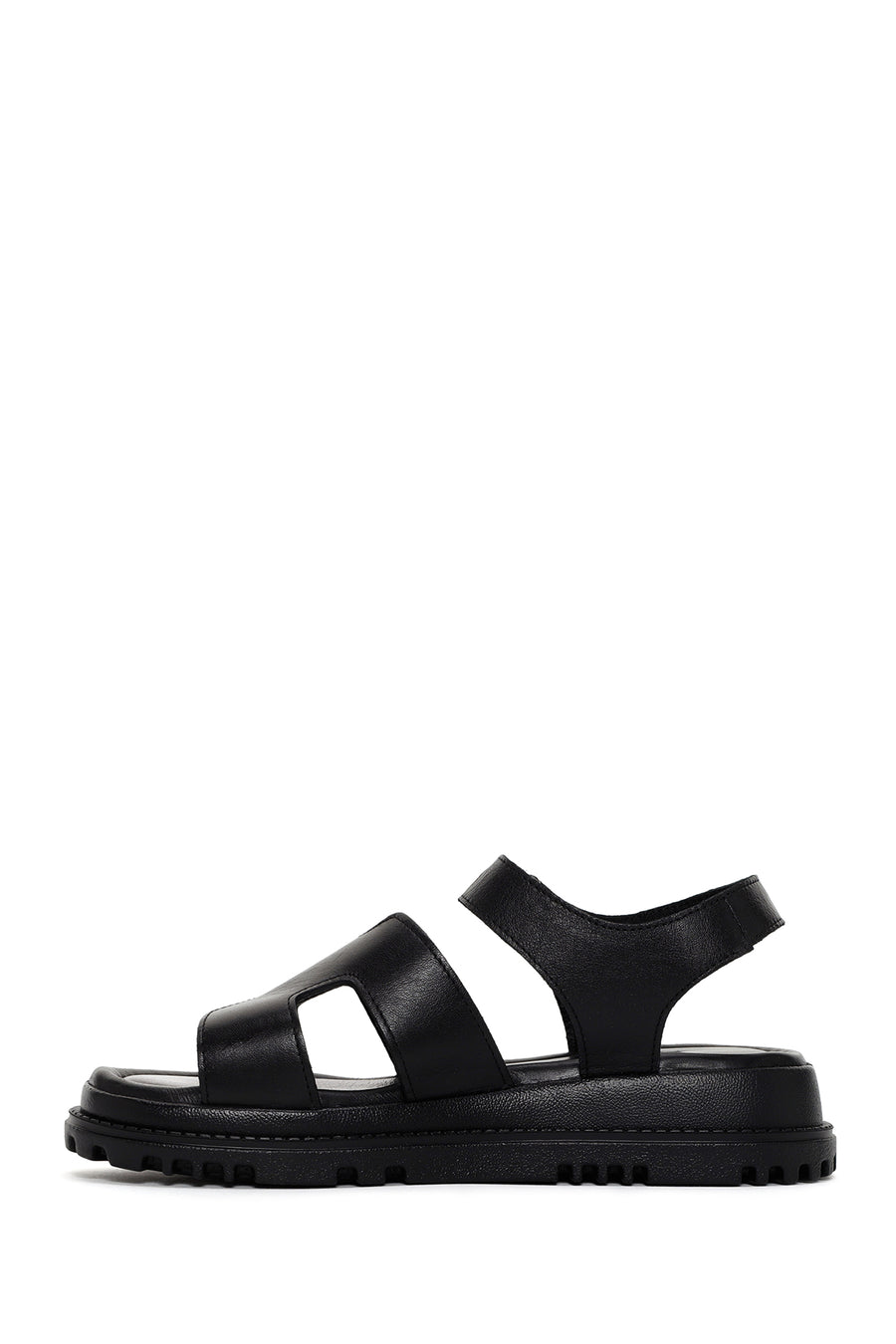 Women's Black Leather Sandals