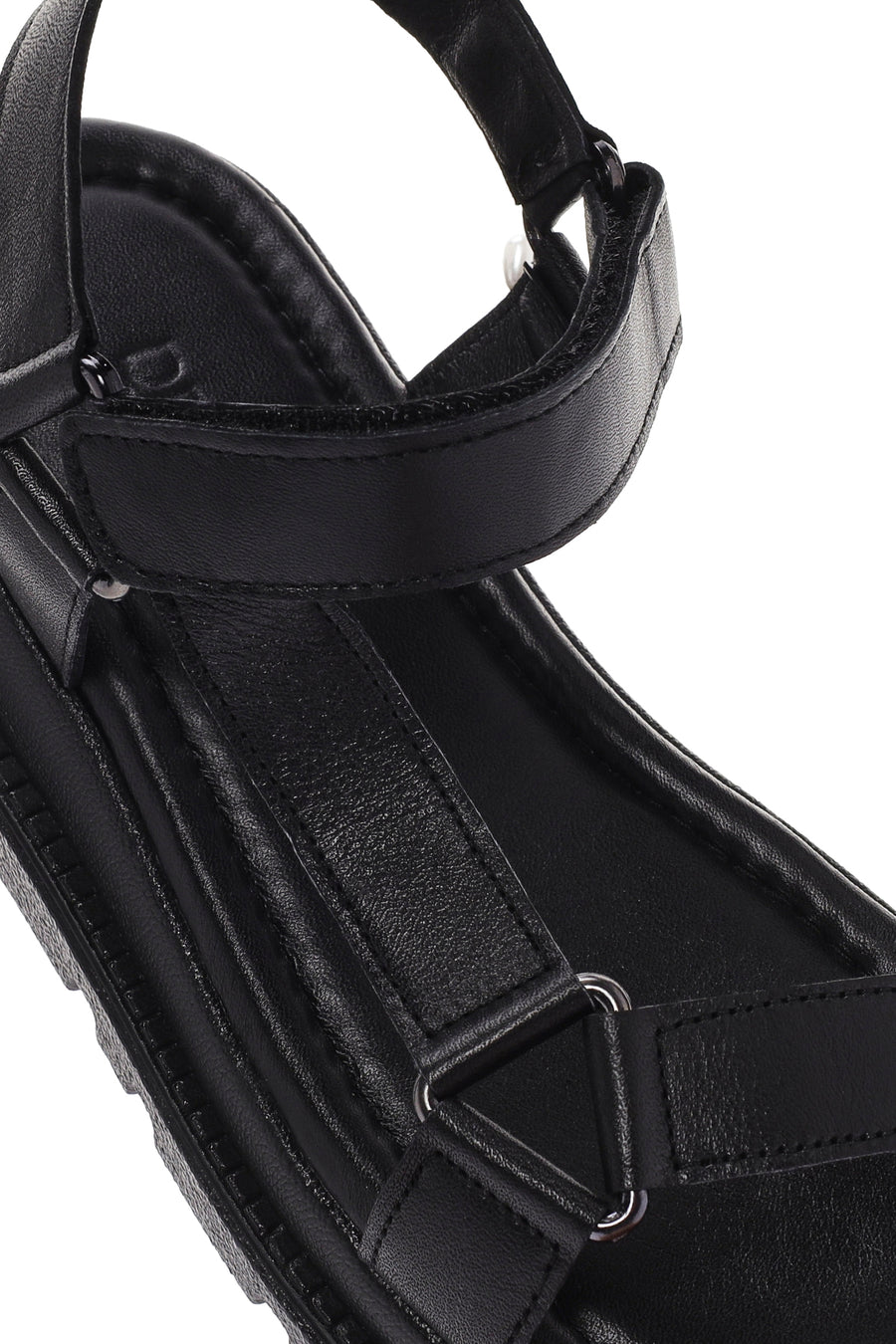 Kadın Siyah Bilekten Bantlı Deri Comfort Sandalet