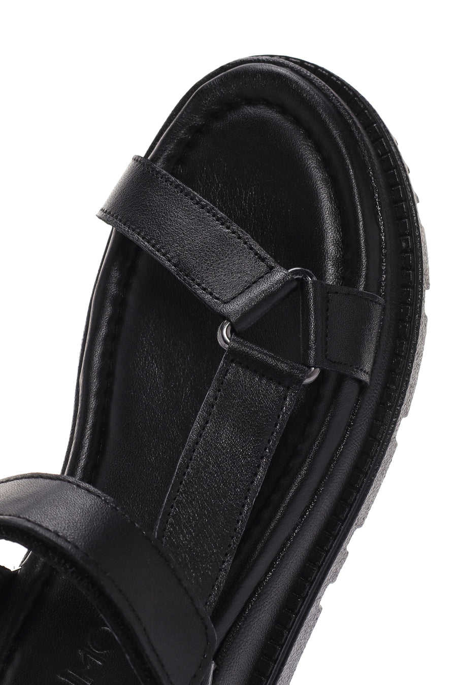 Kadın Siyah Bilekten Bantlı Deri Comfort Sandalet