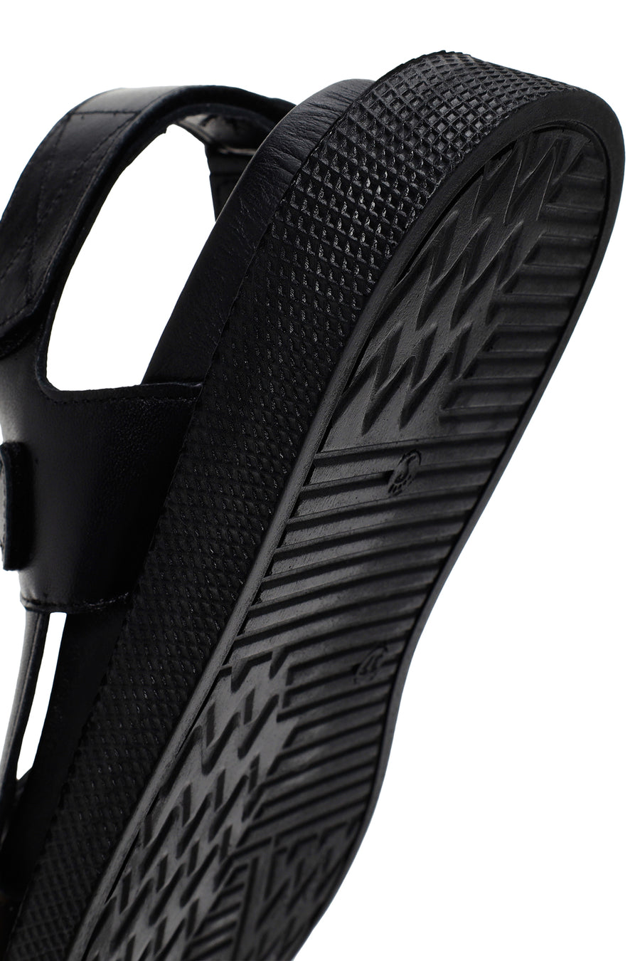 Women's Black Strappy Leather Comfort Sandals