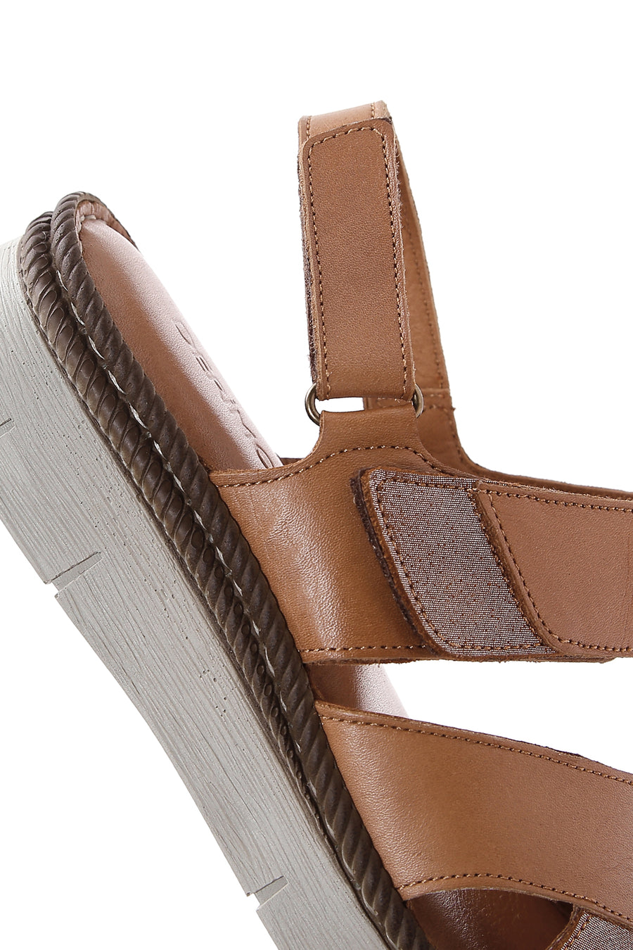 Kadın Taba Bilekten Bantlı Deri Comfort Sandalet