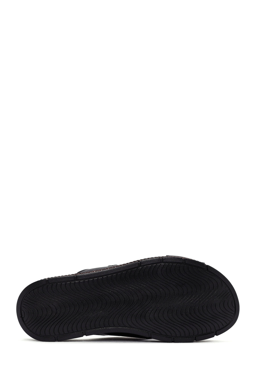 Women's Black Leather Comfort Slippers