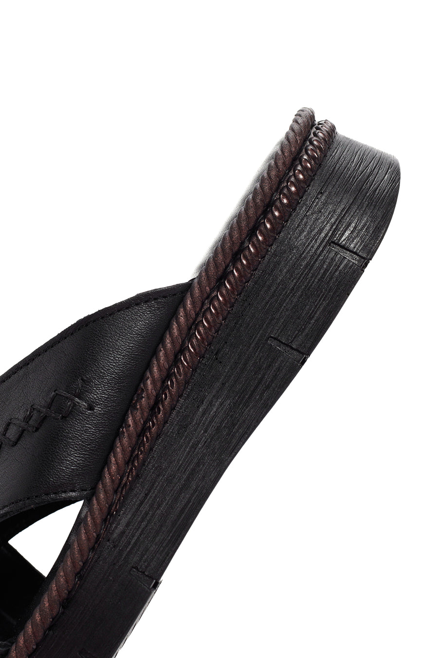 Women's Black Leather Comfort Slippers