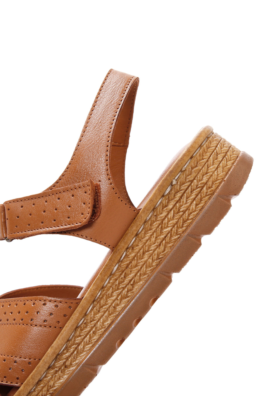 Women's Tan Ankle Strap Leather Comfort Sandals