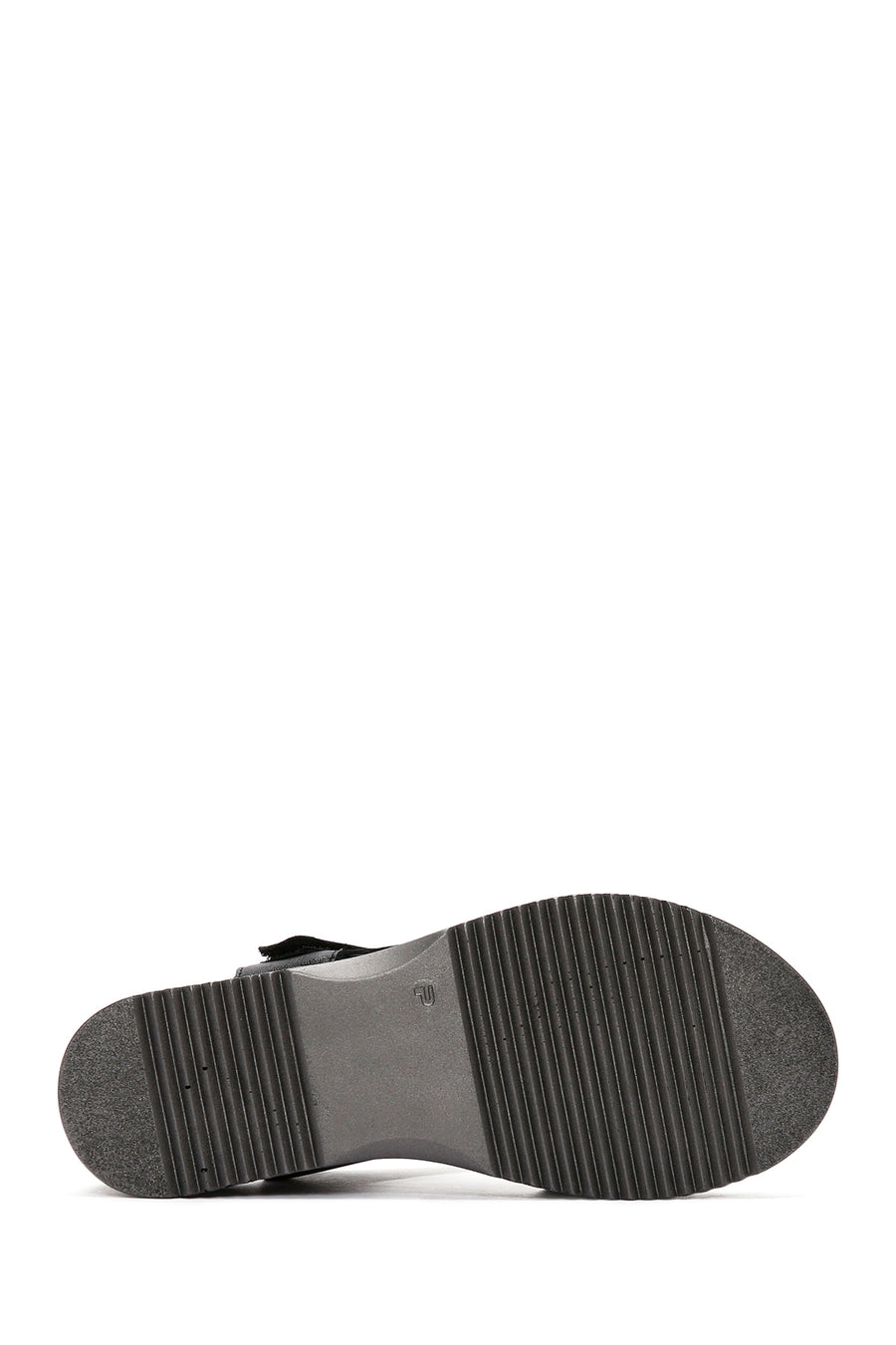 Women's Black Thick Sole Ankle Strap Leather Comfort Sandals
