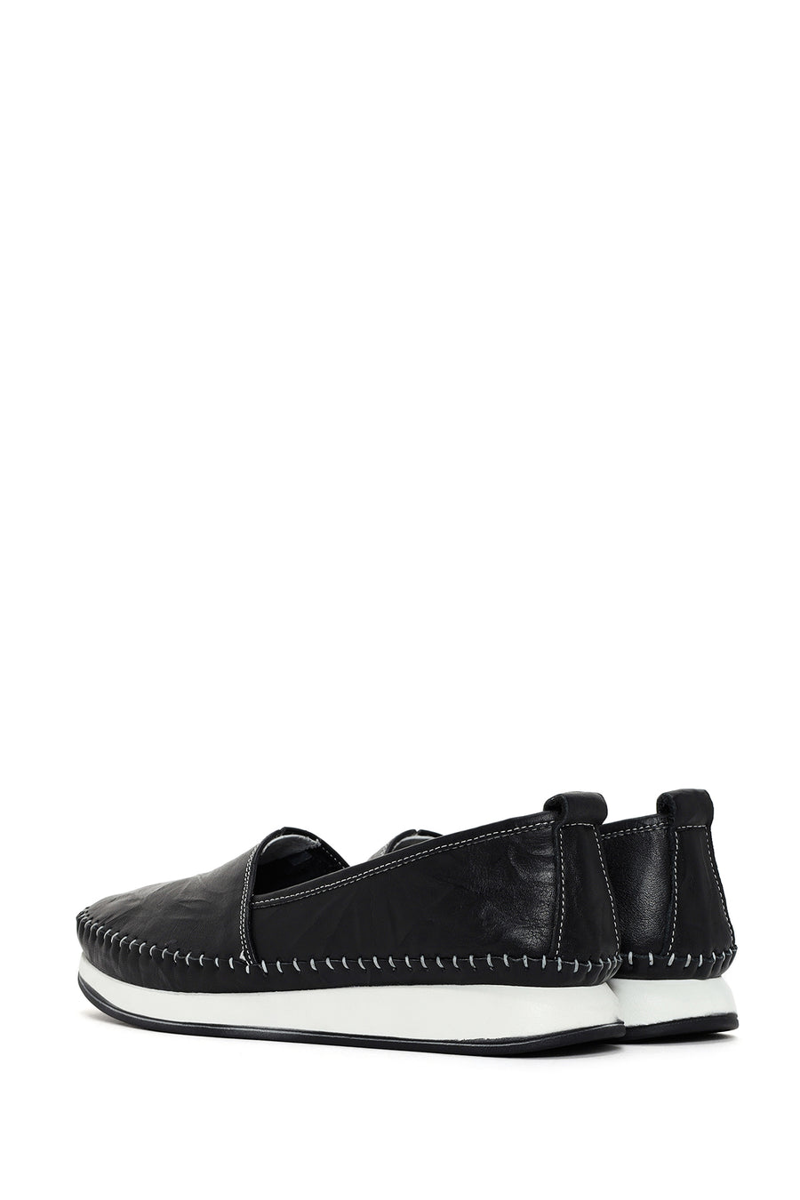 Kadın Siyah Deri Comfort Loafer