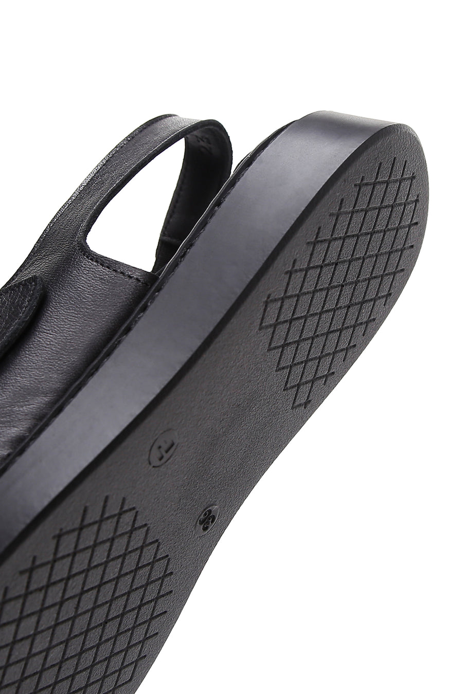 Women's Black Ankle Strap Double Buckle Leather Comfort Sandals