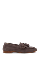 Women's Mink Suede Leather Masculine Loafer | Derimod