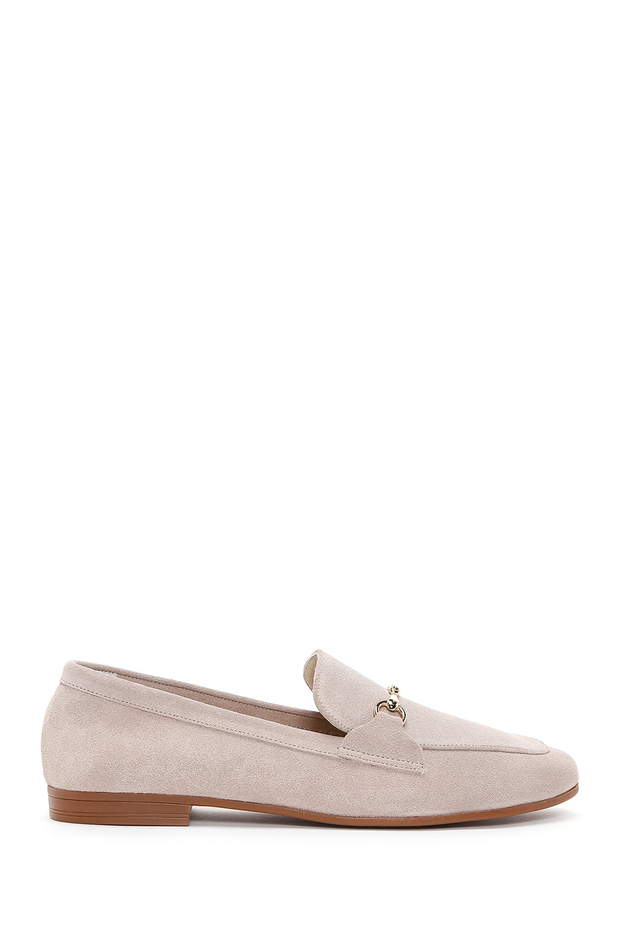 Women's Beige Suede Leather Masculine Loafer 24SFD350510 | Derimod