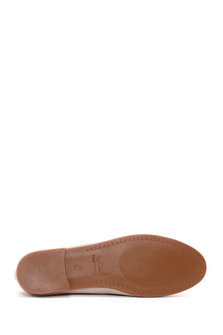 Women's Beige Suede Leather Masculine Loafer