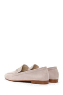 Women's Beige Suede Leather Masculine Loafer | Derimod