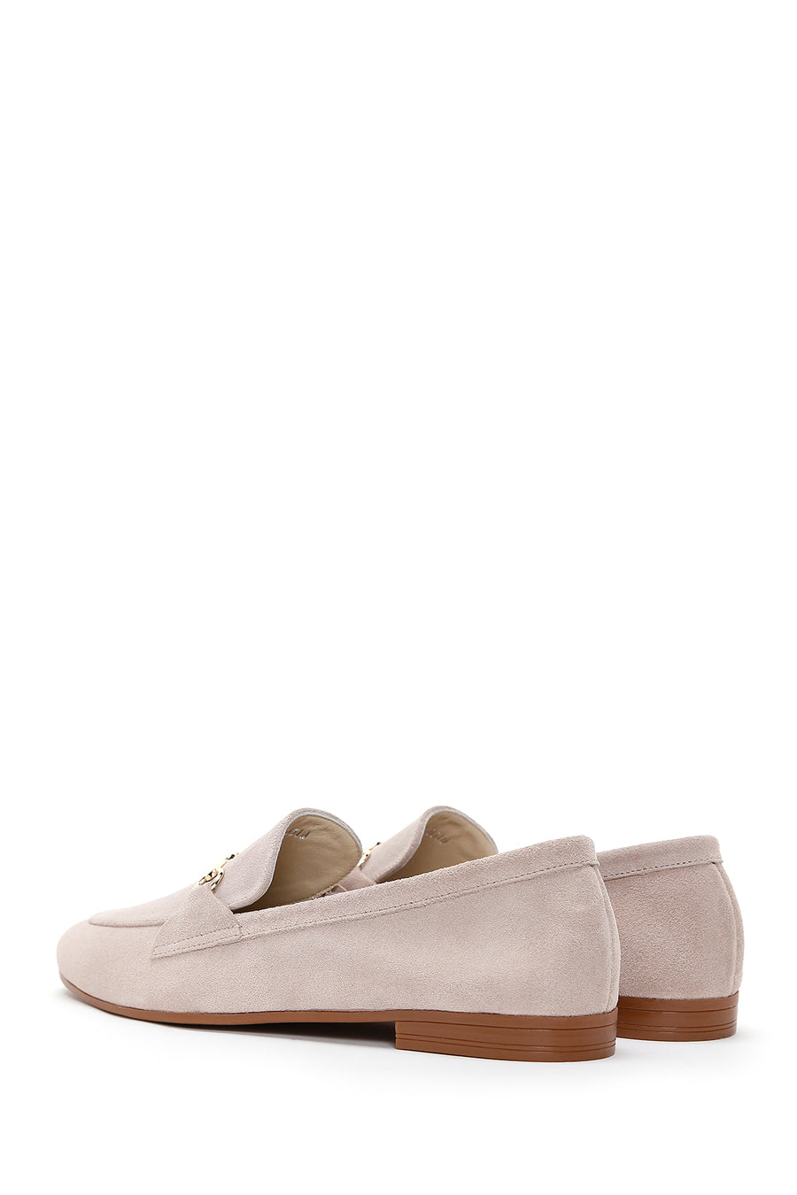 Women's Beige Suede Leather Masculine Loafer