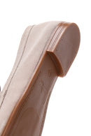 Women's Beige Suede Leather Masculine Loafer | Derimod