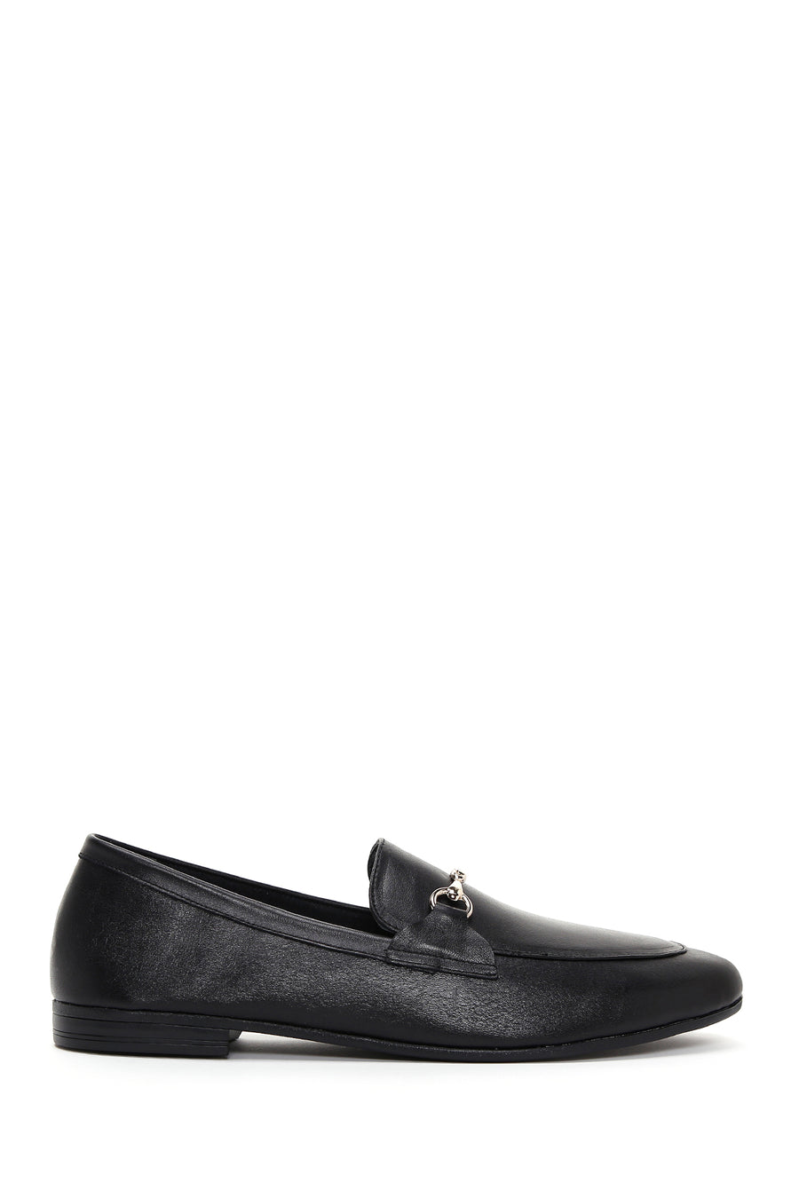 Women's Black Leather Masculine Loafer 24SFD350518 | Derimod