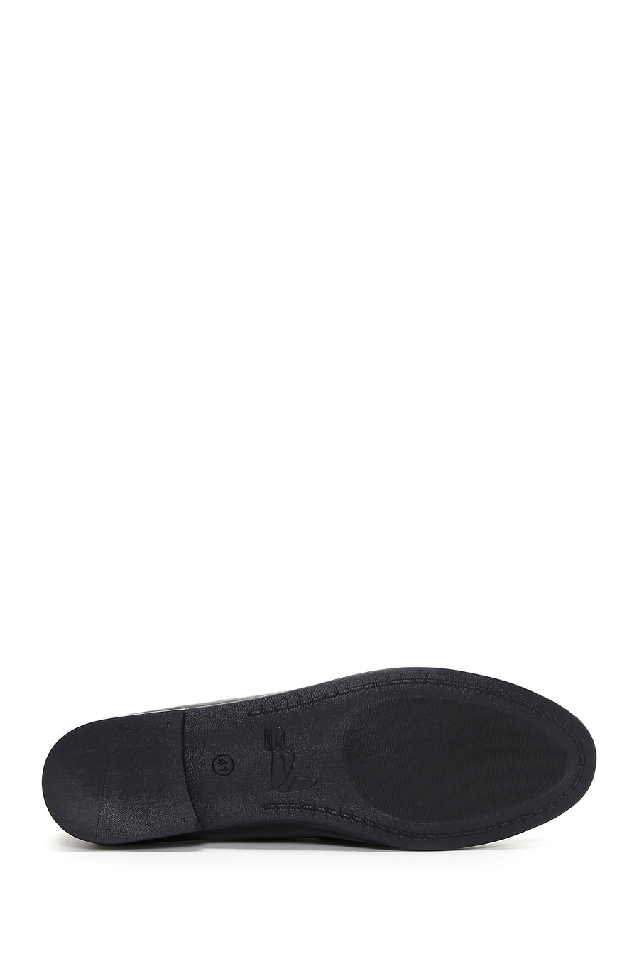 Women's Black Leather Masculine Loafer