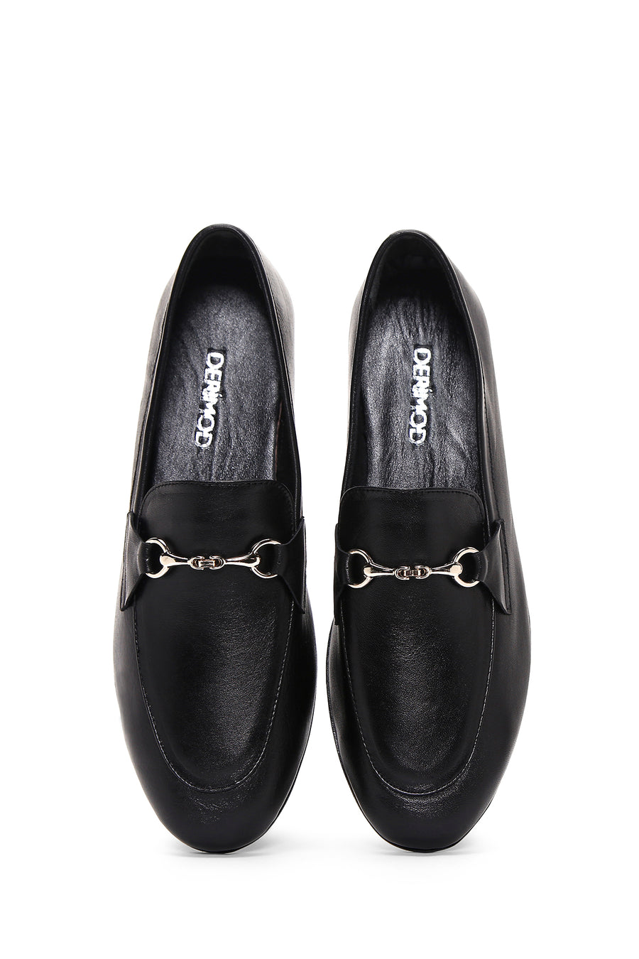 Women's Black Leather Masculine Loafer