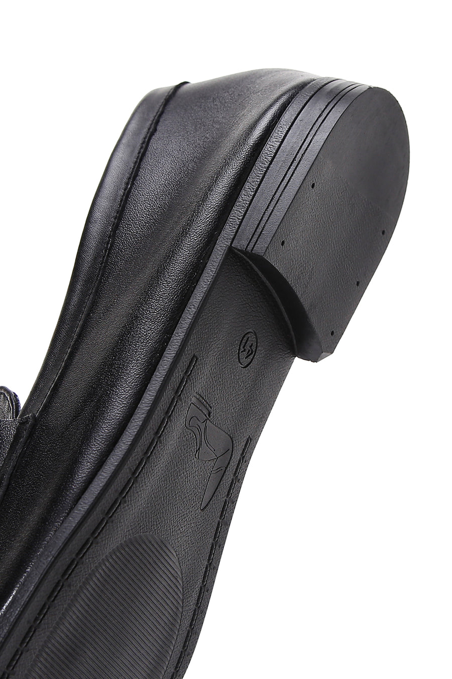 Women's Black Leather Masculine Loafer