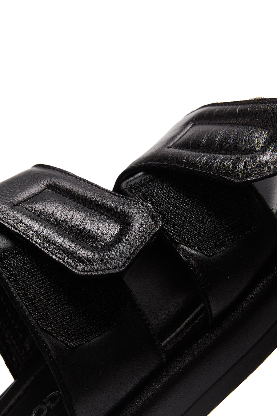 Kadın Siyah Çift Bantlı Deri Comfort Terlik