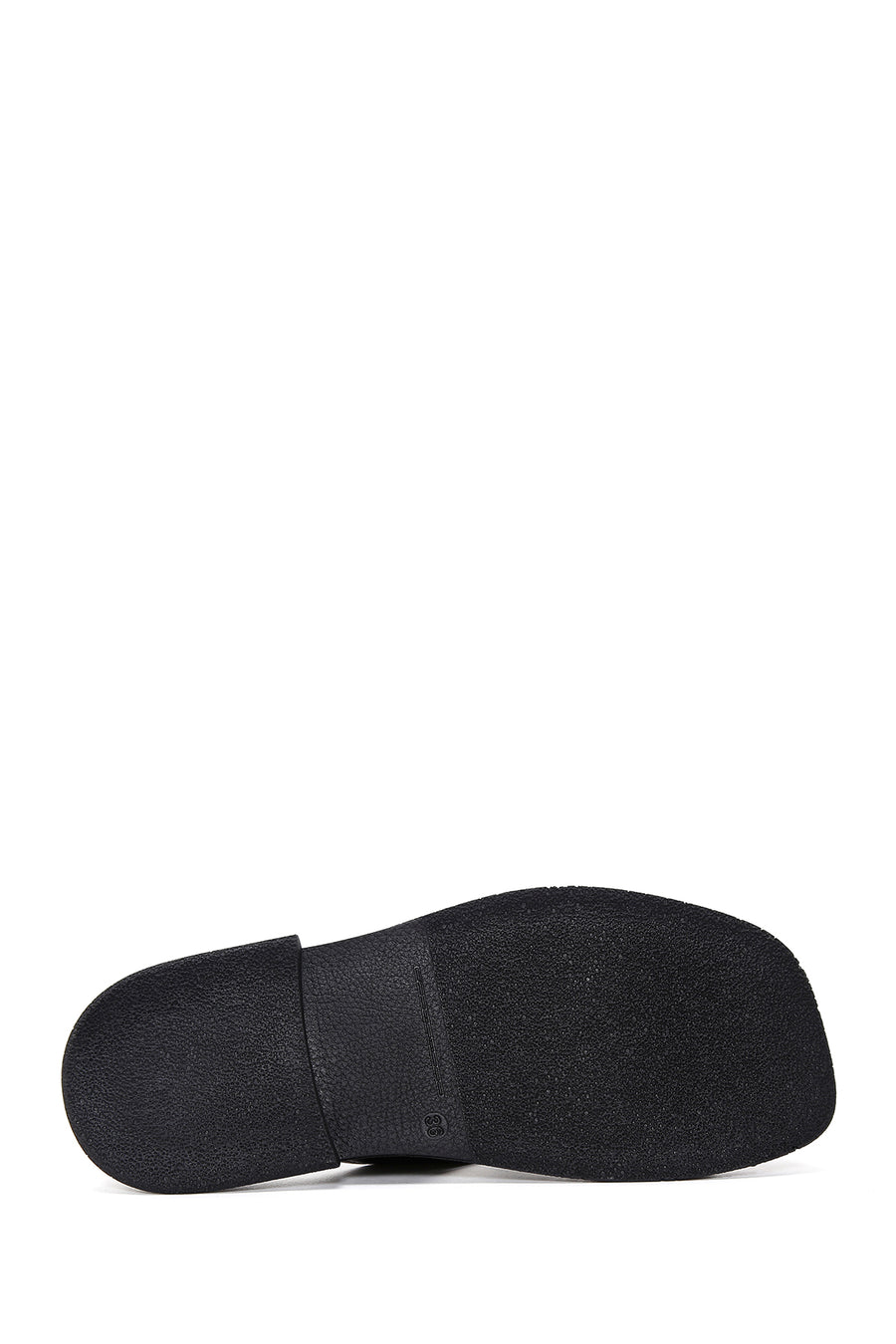 Women's Black Leather Comfort Slippers