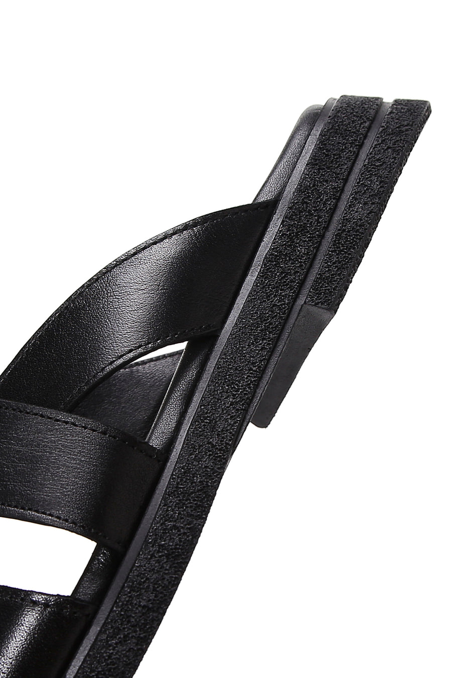 Women's Black Leather Comfort Slippers