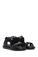 Kadın Siyah Bantlı Deri Comfort Sandalet | Derimod